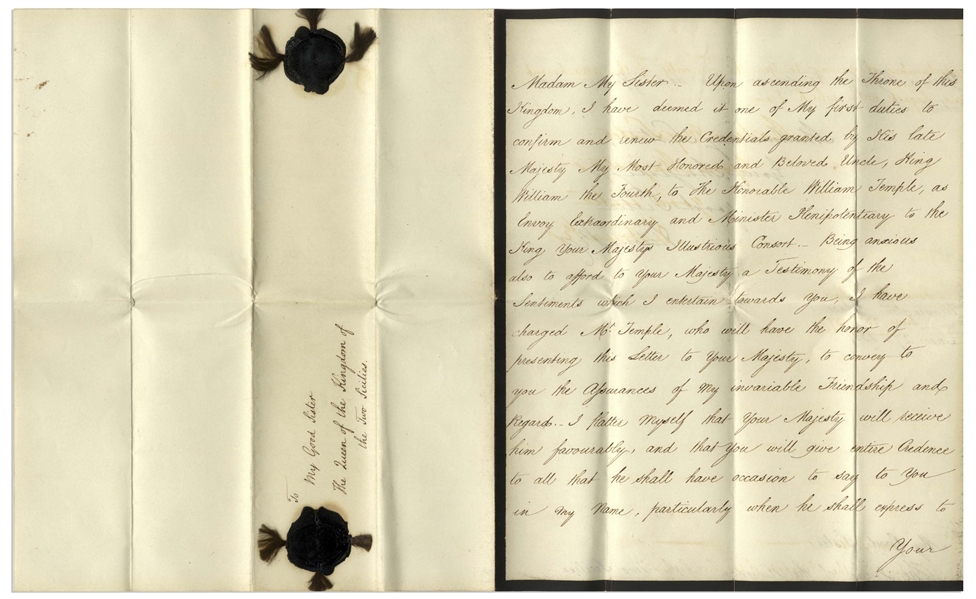 Queen Victoria Letter Signed From 1837, Just 7 Days After Her Ascension to Queen -- ''...Upon ascending the throne of this Kingdom...''